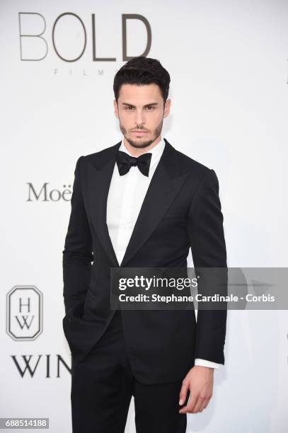 Baptiste Giabiconi arrives at the amfAR Gala Cannes 2017 at Hotel du Cap-Eden-Roc on May 25, 2017 in Cap d'Antibes, France.