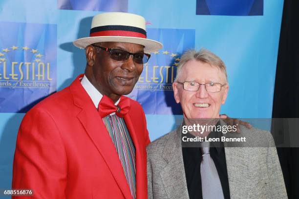 Olympic Gold Medalist Bob Beamon and photographer Tony Duffy attends the Celestial Awards Of Excellence at Alex Theatre on May 25, 2017 in Glendale,...