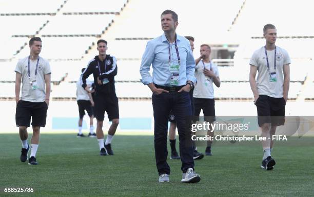 Head Coach Guido Streichsbier of Germany walks around the stadium after he arrives during the FIFA U-20 World Cup Korea Republic 2017 group B match...