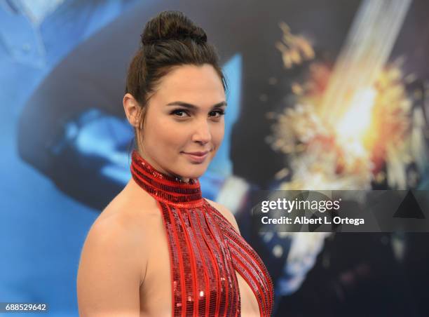 Actress Gal Gadot arrives for the Premiere Of Warner Bros. Pictures' "Wonder Woman" held at the Pantages Theatre on May 25, 2017 in Hollywood,...