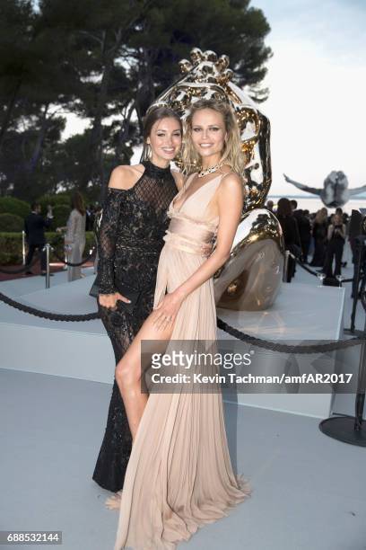 Lara Lieto and Natasha Poly attend the amfAR Gala Cannes 2017 at Hotel du Cap-Eden-Roc on May 25, 2017 in Cap d'Antibes, France.