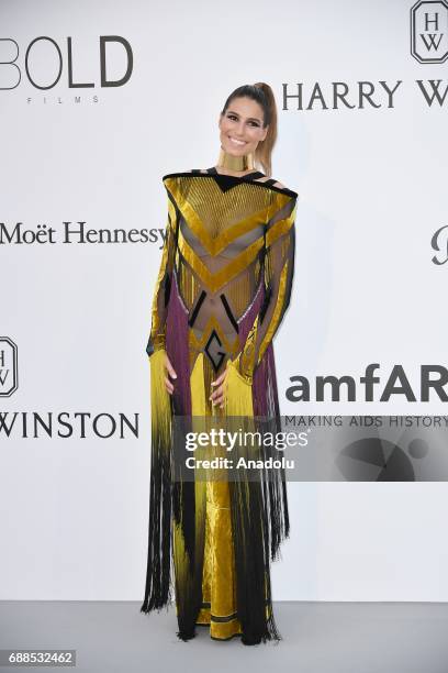 Laury Thilleman attends the Amfar Gala at Hotel du Cap-Eden-Roc in Cap d'Antibes, France on May 26, 2017.