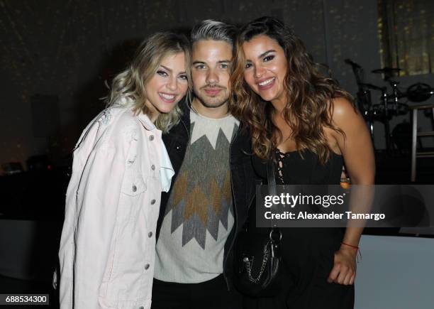 Daniela Di Giacamo, William Valdes and Clarissa Molina are seen at Shakira "El Dorado" Album Release Party at The Temple House on May 25, 2017 in...