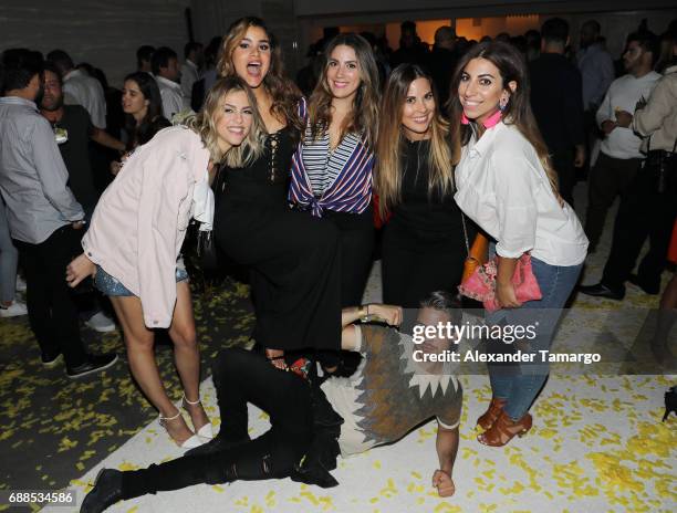 Daniela Di Giacamo, Clarissa Molina, Luly Valls, Jenisei Couso, Clara Pablo and William Valdes are seen at Shakira "El Dorado" Album Release Party at...
