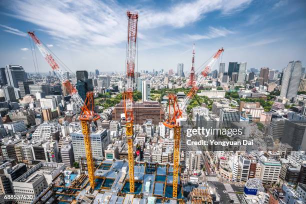 construction site in tokyo - 建設現場　日本 ストックフォトと画像