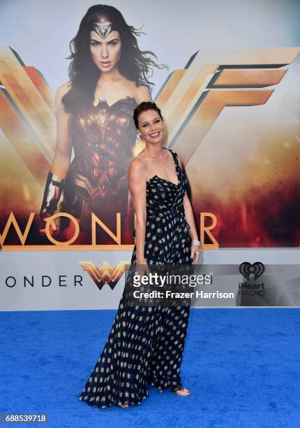 Actress Connie Nielson arrives at the Premiere Of Warner Bros. Pictures' "Wonder Woman" at the Pantages Theatre on May 25, 2017 in Hollywood,...