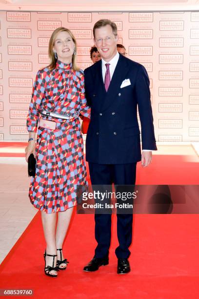 Stephanie Princess of Baden and her husband Bernhard Prince of Baden during the German Media Award 2016 at Kongresshaus on May 25, 2017 in...