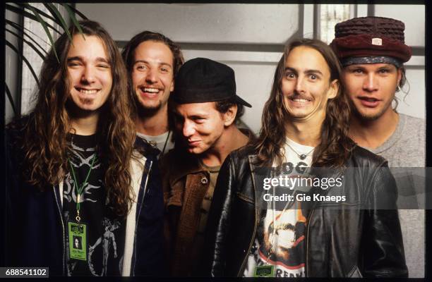 Pearl Jam, Eddie Vedder, Mike McCready, Jeff Ament, Stone Gossard, Dave Abbruzzese, Pinkpop Festival, Landgraaf, Holland, .