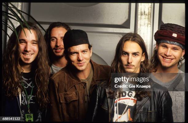 Pearl Jam, Eddie Vedder, Mike McCready, Jeff Ament, Stone Gossard, Dave Abbruzzese, Pinkpop Festival, Landgraaf, Holland, .