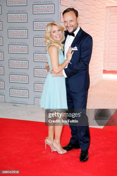 German presenter Jennifer Knaeble and her boyfriend Felix Moese during the German Media Award 2016 at Kongresshaus on May 25, 2017 in Baden-Baden,...