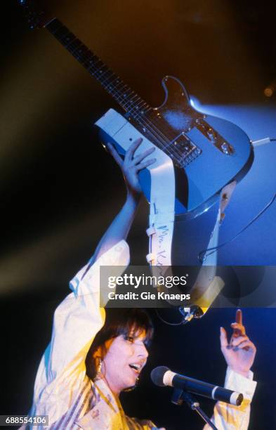 Chrissie Hynde with guitar: 'Mrs. Kerr', The Pretenders, Frankfurt, Germany, April 1987.