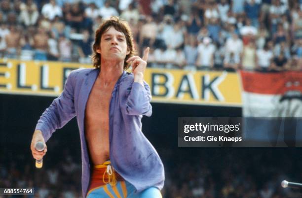 Tattoo You Tour, Mick Jagger, The Rolling Stones, Feyenoord Stadion , Rotterdam, Holland, .