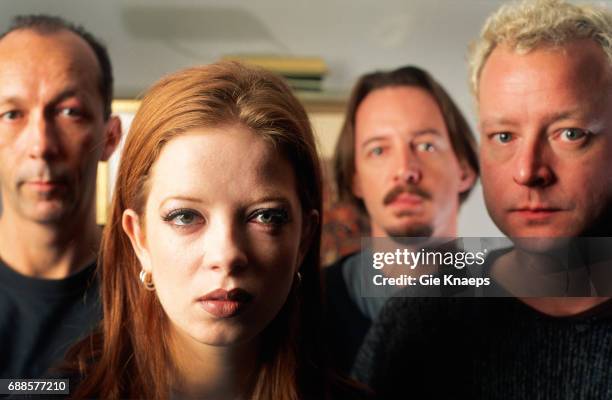 Garbage, Shirley Manson, Duke Erikson, Steve Marker, Butch Vig, Holiday Inn City Hotel, Brussels, Belgium, .