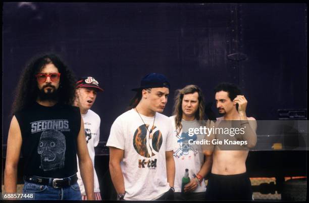 Faith No More, Mike Patton, Roddy Bottum, Mike Bordin, Billy Gould, Jim Martin, Pukkelpop Festival, Sanicole Airfield, Hechtel, Belgium, .