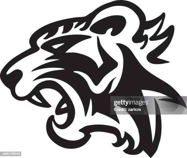 tiger head - leopard isolated stock illustrations