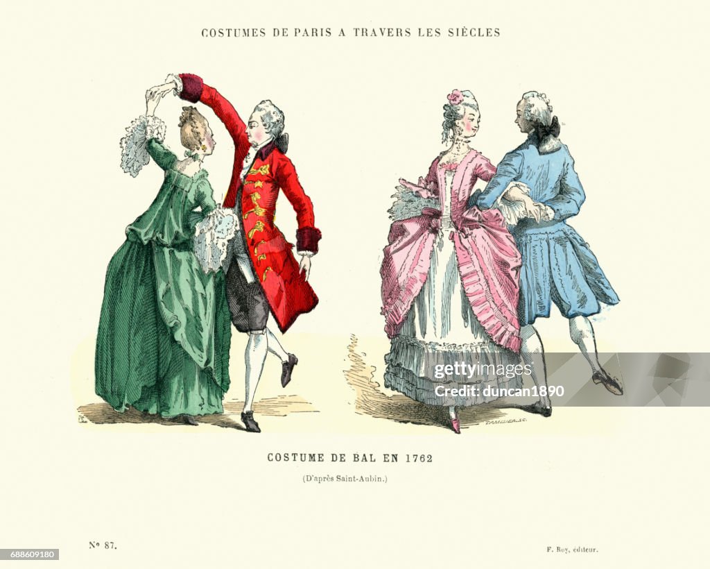 Geschiedenis van de mode, Franse balzaal kostuums, 1762