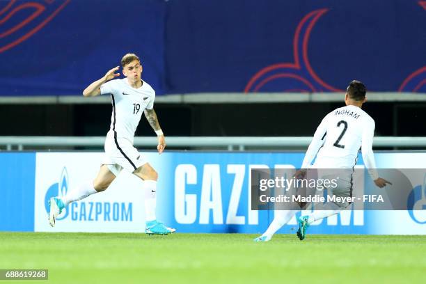 Myer Bevan of New Zealand celebrates after scoring a goal during the FIFA U-20 World Cup Korea Republic 2017 group E match between New Zealand and...