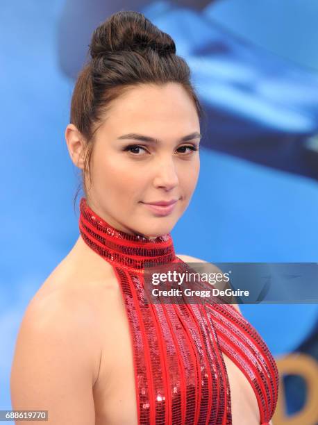 Actress Gal Gadot arrives at the premiere of Warner Bros. Pictures' "Wonder Woman" at the Pantages Theatre on May 25, 2017 in Hollywood, California.