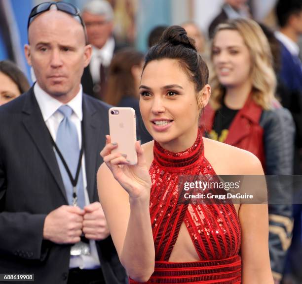 Actress Gal Gadot arrives at the premiere of Warner Bros. Pictures' "Wonder Woman" at the Pantages Theatre on May 25, 2017 in Hollywood, California.