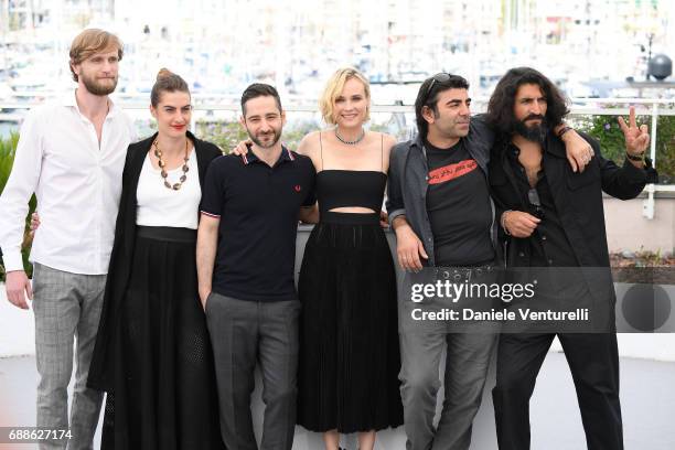 Actors Ulrich Brandhoff, Samia Muriel Chancrin, Denis Moschitto, actress Diane Kruger, Director Fatih Akin and Numan Acar attend the "In The Fade "...