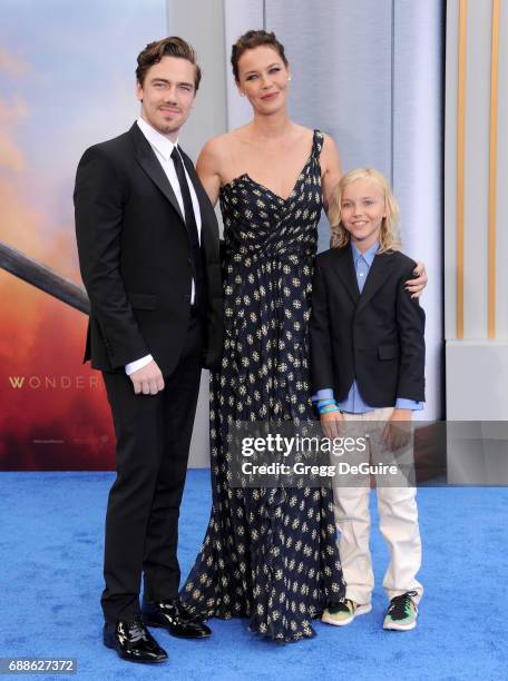 Actress Connie Nielsen , sons Sebastian Sartor and Bryce Thadeus Ulrich-Nielsen arrive at the premiere of Warner Bros. Pictures' "Wonder Woman" at...