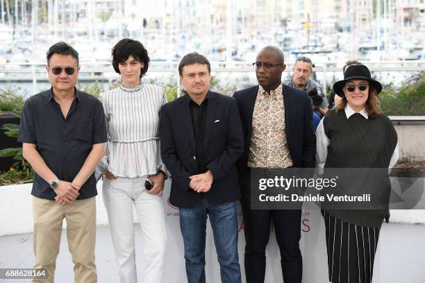 The Cinefondation and Short Films Jury members Eric Khoo, Clotilde Hesme, Cristian Mungiu, Barry Jenkins and Athina Rachel Tsangari attend the Jury...