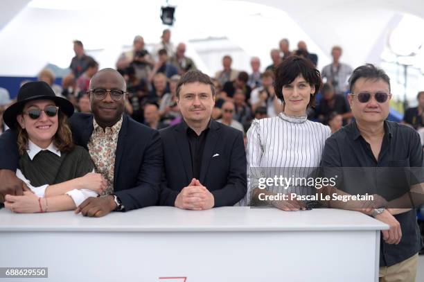 The Cinefondation and Short Films Jury members Athina Rachel Tsangari, Barry Jenkins, Cristian Mungiu, Clotilde Hesme and Eric Khoo attend the Jury...