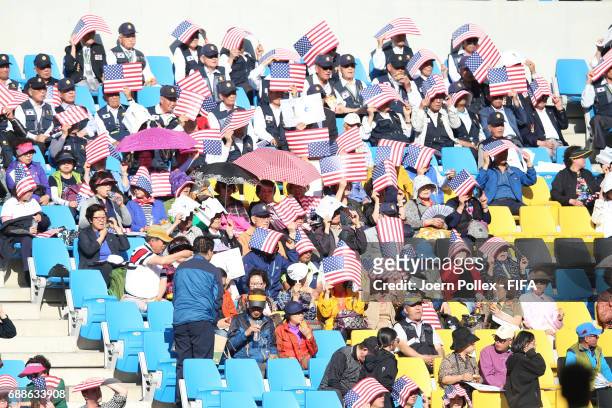 Supporter of USA during the FIFA U-20 World Cup Korea Republic 2017 group F match between Ecuador and USA at Incheon Munhak Stadium on May 22, 2017...