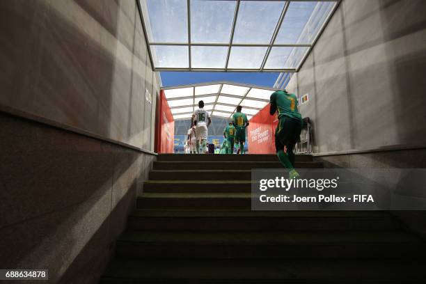 Player enter the pitch before the FIFA U-20 World Cup Korea Republic 2017 group F match between Saudi Arabia and Senegal at Incheon Munhak Stadium on...