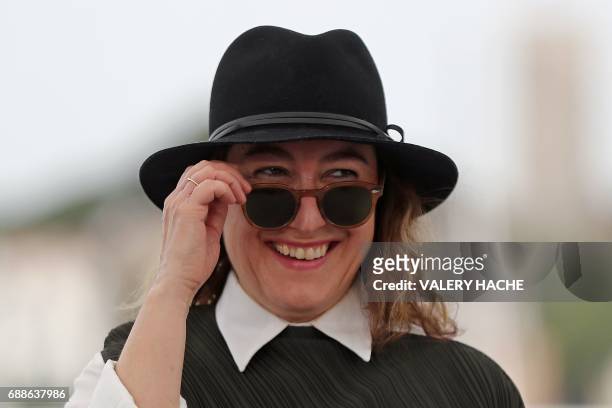 Greek director and member of the Short Films and Cinefondation jury Athina Rachel Tsangari poses on May 26, 2017 during a photocall for the...