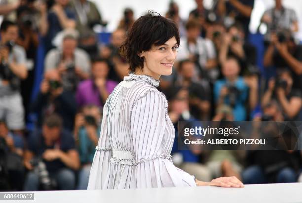 French actress and member of the Short Films and Cinefondation jury Clotilde Hesme poses on May 26, 2017 during a photocall for the 'Cinefondation'...