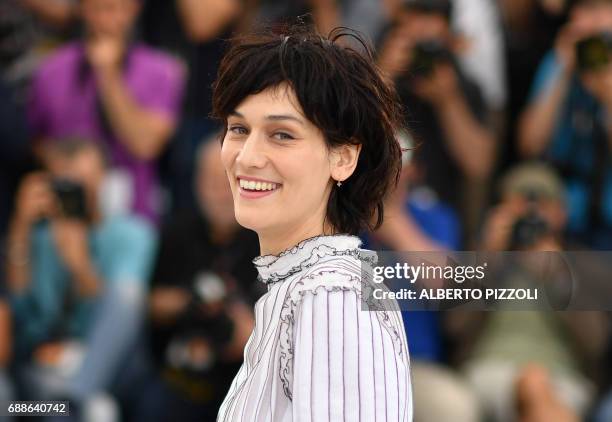 French actress and member of the Short Films and Cinefondation jury Clotilde Hesme poses on May 26, 2017 during a photocall for the 'Cinefondation'...