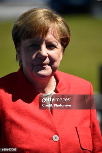 Angela Merkel during the North Atlantic Treaty Organisation summit in Brussels