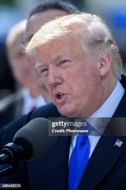 Donald Trump during the North Atlantic Treaty Organisation summit in Brussels