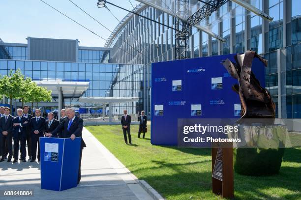 Donald Trump during the North Atlantic Treaty Organisation summit in Brussels