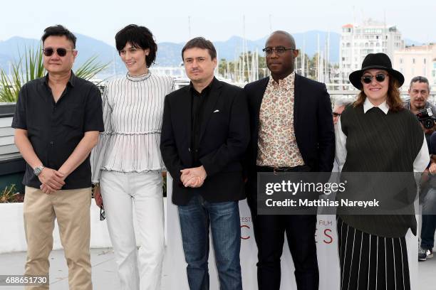 The Cinefondation and Short Films Jury members Eric Khoo, Clotilde Hesme, Jury President Cristian Mungiu, jury members Barry Jenkins and Athina...