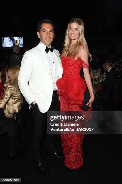 Emir Uyar and Elisabeth Vela attend the amfAR Gala Cannes 2017 at Hotel du Cap-Eden-Roc on May 25, 2017 in Cap d'Antibes, France.