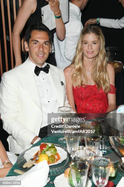 Emir Uyar and Elisabeth Vela attend the amfAR Gala Cannes 2017 at Hotel du Cap-Eden-Roc on May 25, 2017 in Cap d'Antibes, France.