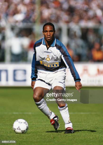 Inter Milan player Paul Ince in action during a Serie A Match against Fiorentina in April 1997, in Florence, Italy.
