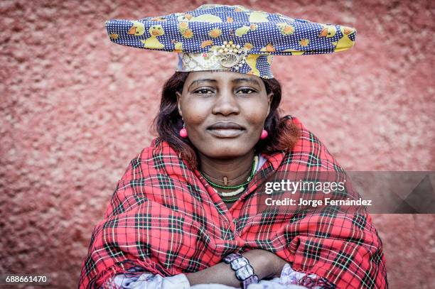 Herero woman with typical dress.
