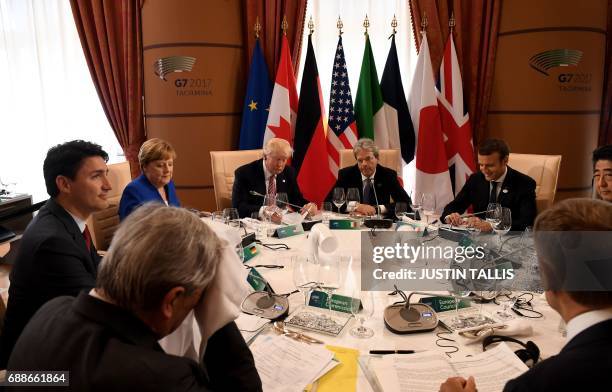 Italian Prime Minister Paolo Gentiloni, French President Emmanuel Macron, Japanese Prime Minister Shinzo Abe, the President of the European Council...