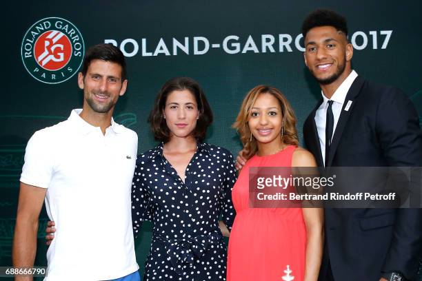 Winner of Roland Garros 2016 , Novak Djokovic, Spanish Winner of Roland Garros 2016 , Garbine Muguruza, Ambassadors of Olympic Games of Paris 2024...