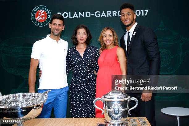 Winner of Roland Garros 2016 , Novak Djokovic, Spanish Winner of Roland Garros 2016 , Garbine Muguruza, Ambassadors of Olympic Games of Paris 2024...
