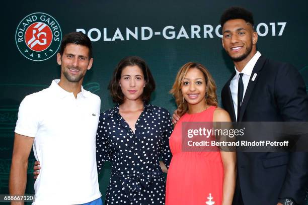 Winner of Roland Garros 2016 , Novak Djokovic, Spanish Winner of Roland Garros 2016 , Garbine Muguruza, Ambassadors of Olympic Games of Paris 2024...