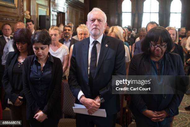 Opposition Labour Party leader Jeremy Corbyn ; his wife, Laura Alvarez ; Shadow Attorney General for England and Wales, Shami Chakrabarti and Shadow...