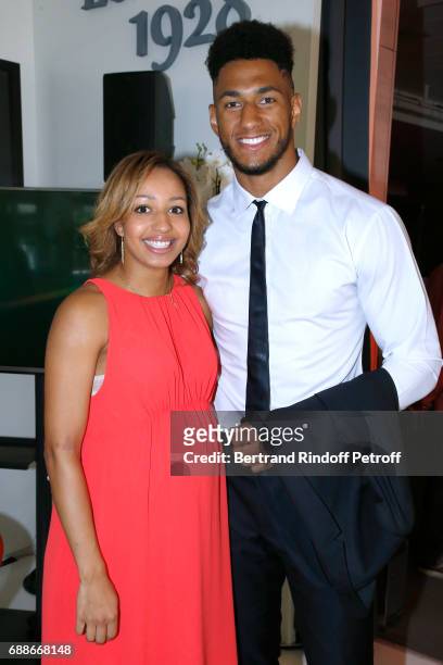 Ambassadors of Olympic Games of Paris 2024 and Olympic Champions of Boxe, Estelle Mossely and Tony Yoka attend the 2017 Roland Garros French Tennis...