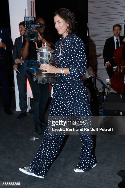 Spanish Winner of Roland Garros 2016 , Garbine Muguruza attends the 2017 Roland Garros French Tennis Open : Women's and Men's Singles Draw. Held at...