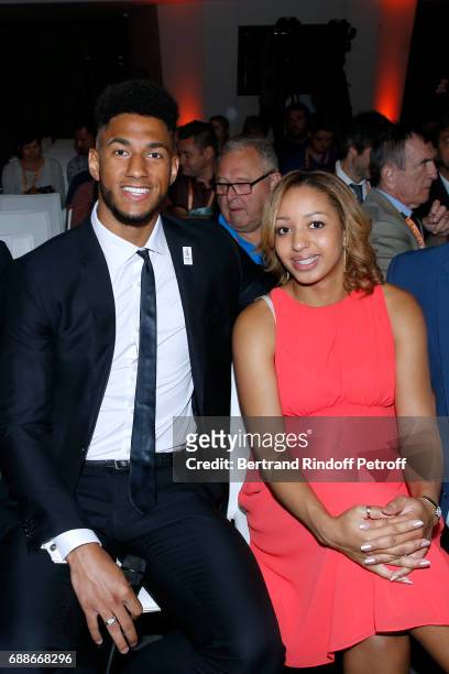 Ambassadors of Olympic Games of Paris 2024 and Olympic Champions of Boxe, Tony Yoka and Estelle Mossely attend the 2017 Roland Garros French Tennis...