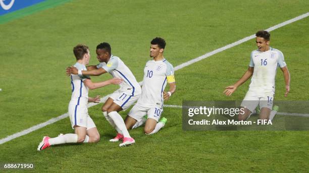 Kieran Dowell of England celebrates after scoring their first goal during the FIFA U-20 World Cup Korea Republic 2017 group A match between England...