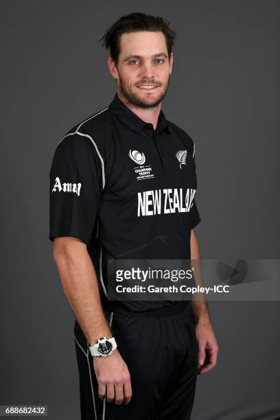 Mitchell McClenaghan of New Zealand poses for a portrait at the team hotel on May 25, 2017 in London, England.